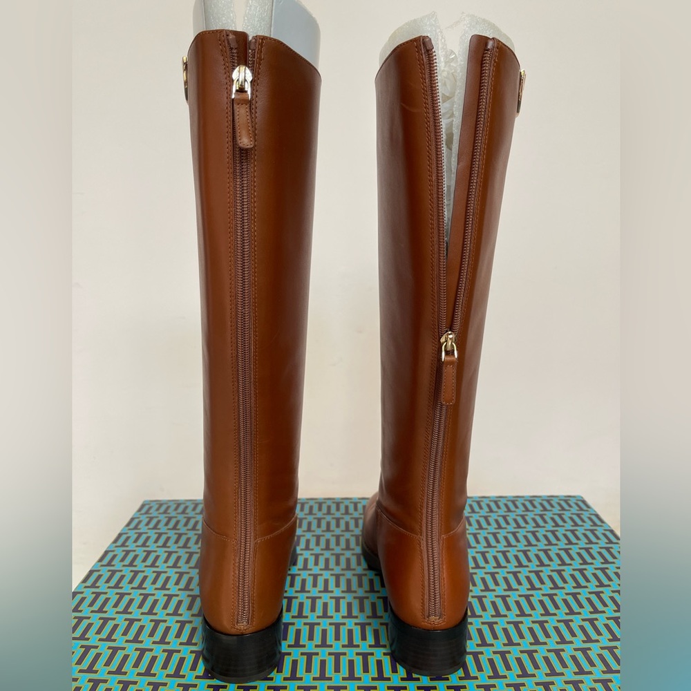 NWT Tory Burch penny brown leather knee-high sydney boots - Picture 4 of 10